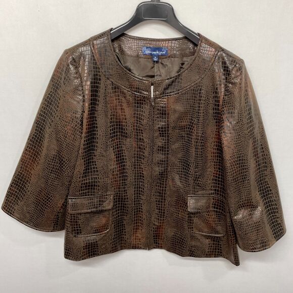 Susan Graver Women Full Zip Brown Jacket Size XL X-Large B334 -25 - Picture 12 of 16